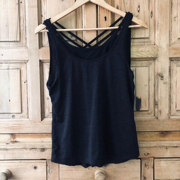 Athleta XXS‎ Black Fully Focused Tank Top with Built in Bra - Picture 1 of 7